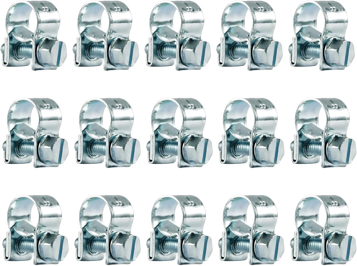 Hose Clamps 15pcs 8-10mm Hose Clamps Pipe Repair Clamp Mini Petrol Fuel Line Clamps Perfect for Fixing Small Diameter - ShopVlot