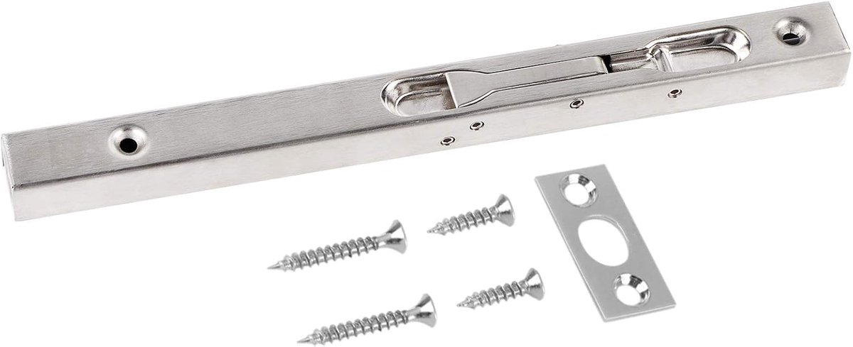 SnelShoppen - Door Bolt Sliding Lock 250mm - Rvs Deurslot voor Tuindeur, Poort, Beveiliging - Verstevigd, Roestvrij Staal, Eenvoudige Installatie