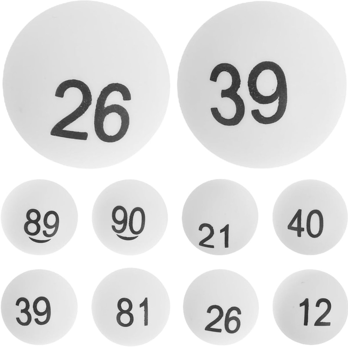 SnelShoppen - 100 stuks genummerde tafeltennisballen, loterijballen met cijfers 1-100, meerkleurige pongballen voor bingo, tombola, doe-het-zelfprojec