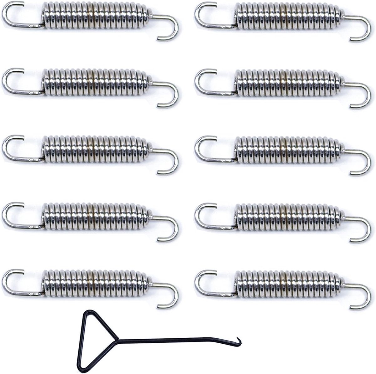 Pack of 10 Motorcycle Exhaust Springs, Stainless Steel Exhaust Spring 58mm with Spring Hook for Silencer, Motorcycle - ShopVlot