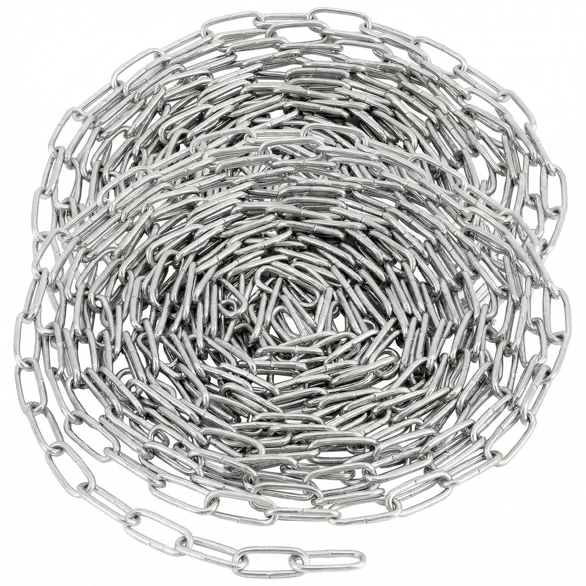 SnelShoppen - 2-delige verzinkte stalen ketting - Ø 2 mm - 5 m - roestbestendig - voor waslijn, hangplanten, hondenlijn, fietsslot, DIY decoratie