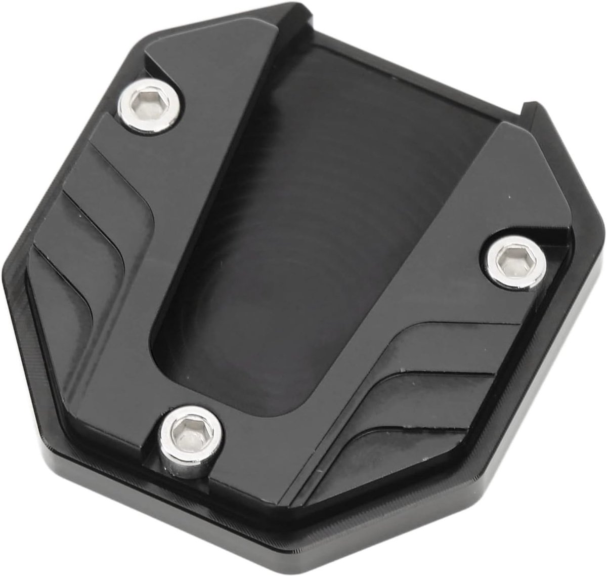 SnelShoppen - Motorfiets Zijstandplaat Pad, Kickstand Verlengvoet Aluminium Legering Zwart, Universeel, Slijtvast, Voor Buitenoppervlakken