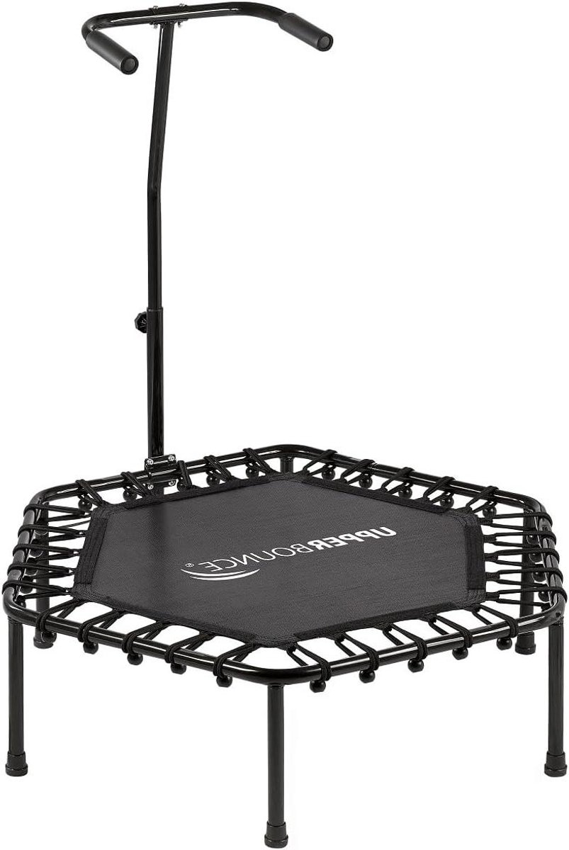 Fitness Trampoline - Rebounder Mini Trampoline - Indoor Training - Zeshoekige Vorm - 40 inch 101 cm - Zwart