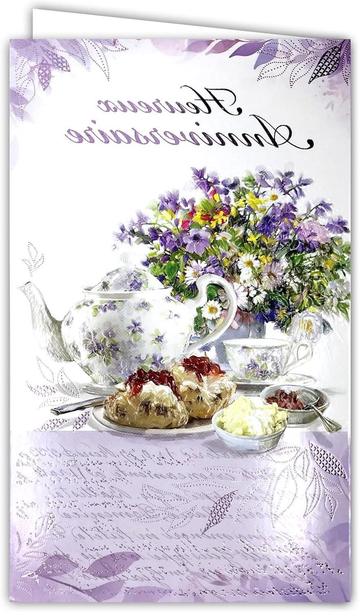Verjaardagskaart Bloemen - Wenskaart Vrouw - Iemand Feliciteren - Met Witte Envelop - 12 x 195 cm - Roze