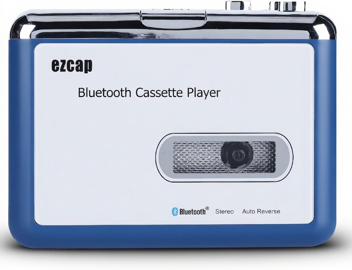 SnelShoppen - Bluetooth Cassette Speler met USB, Stereo Pocket Cassette Speler met Hoofdtelefoon en Volume Knop voor Muziek in de Auto en Thuis