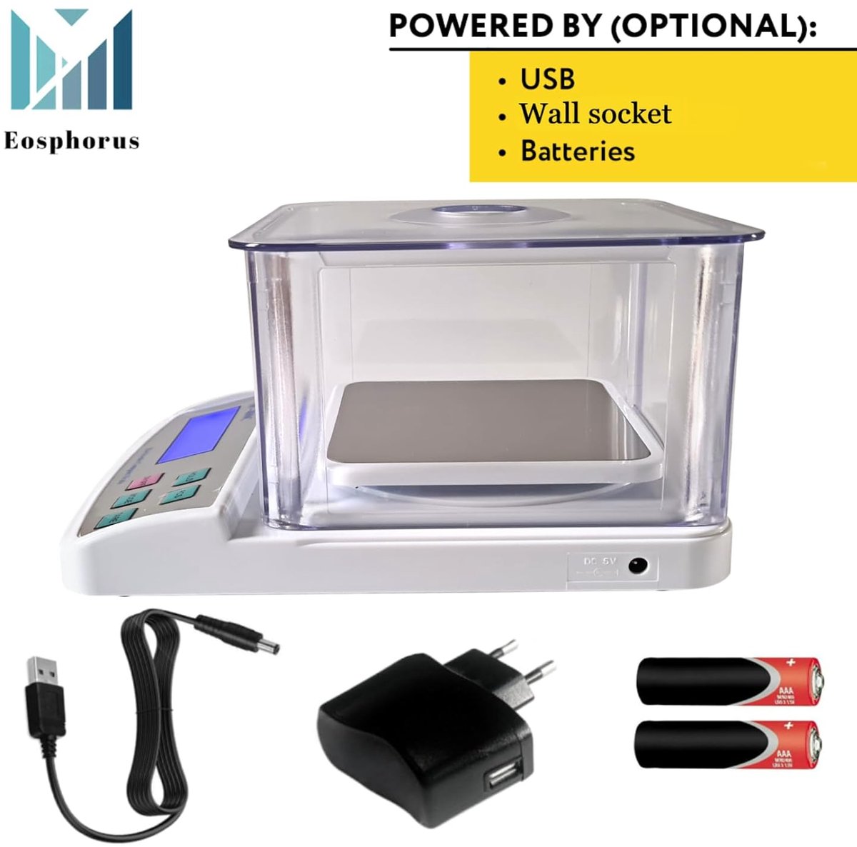 SnelShoppen - Digitale Weegschaal 0.01g Nauwkeurigheid, Chemische Laboratorium Weegschaal, Gram en Ounce Weegschaal tot 600g, Tare Functie, Precisie W
