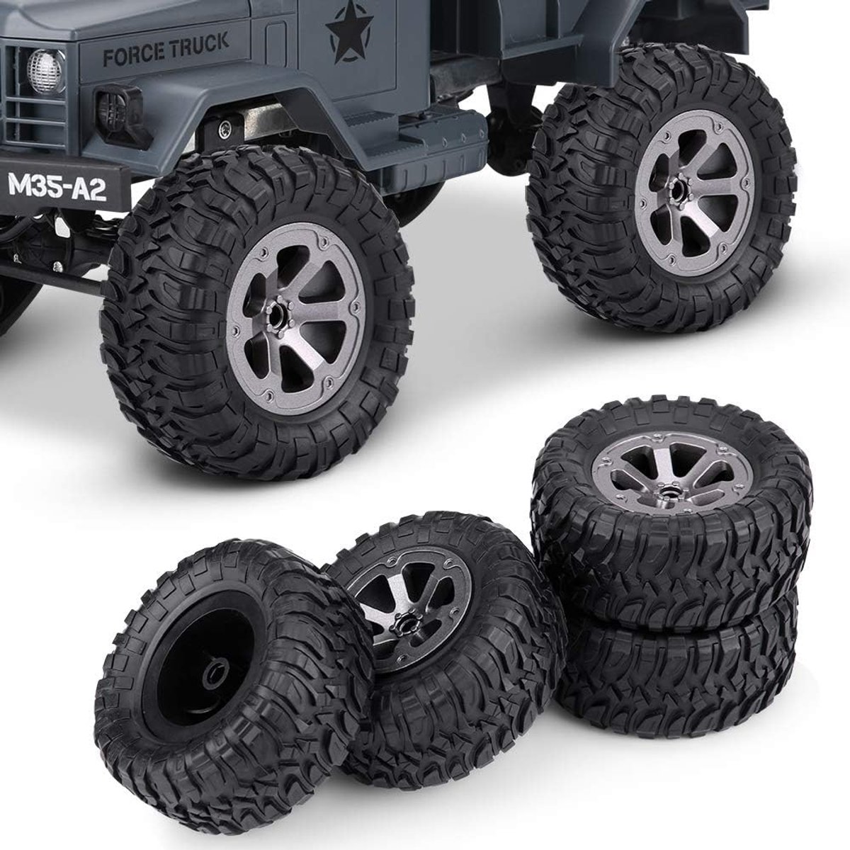 1:16 Schaal 4 Stuks/Set Rupsbanden, Rubberen Banden RC Accessoire voor Militaire Auto met Afstandsbediening, Compatibel met Schaal 1/10, 1/12, 1/14, 1/18 Schaal RC