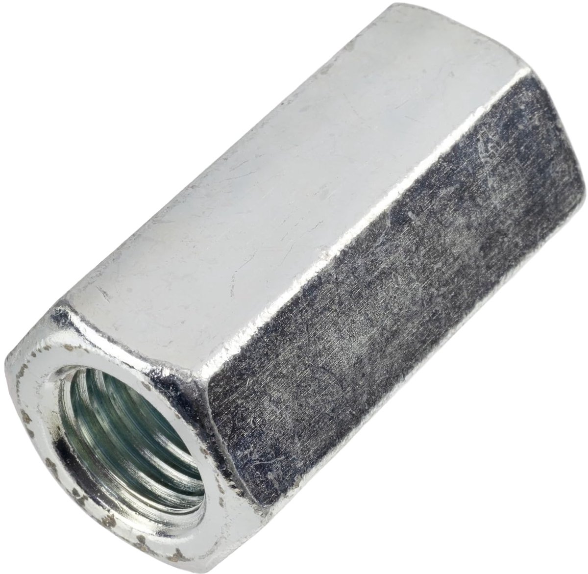 - C58229 - set met 2 verbindingsmoeren zeshoekig verlengd M20x60mm - DIN 6334 - hardheid 6 - verlengmoer voor metrische schroefdraad - verzinkt staal