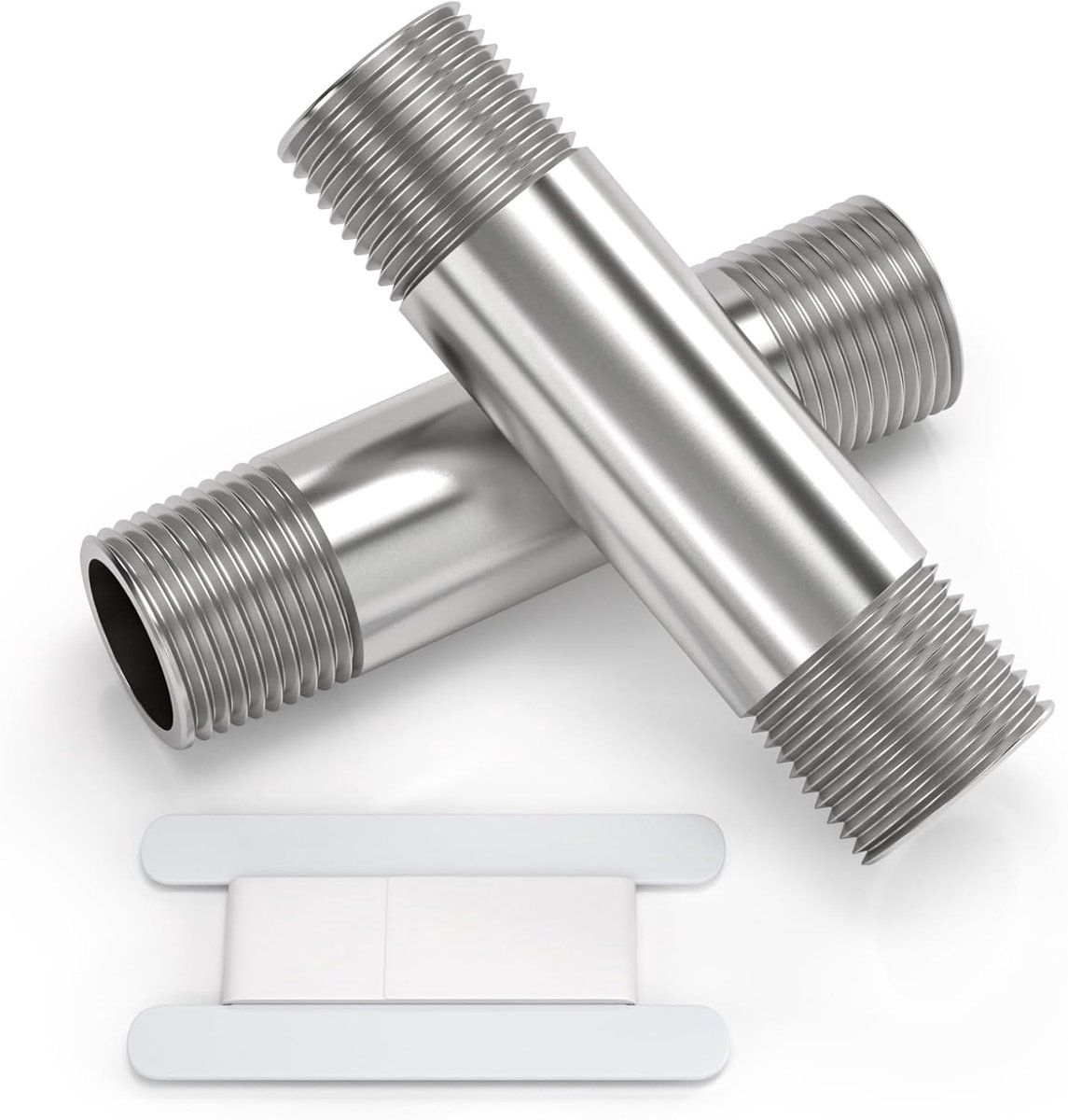 2 stuks 100MM 3/4" Male × 3/4" Male BSP Thread Stainless Steel 304 Extender Nipple gegoten pijpfittingen