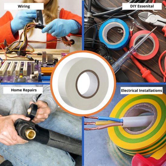 Isolatietape - 20m x 19mm - Hoge kwaliteit - Sterke rol door Gocableties — afbeelding 3