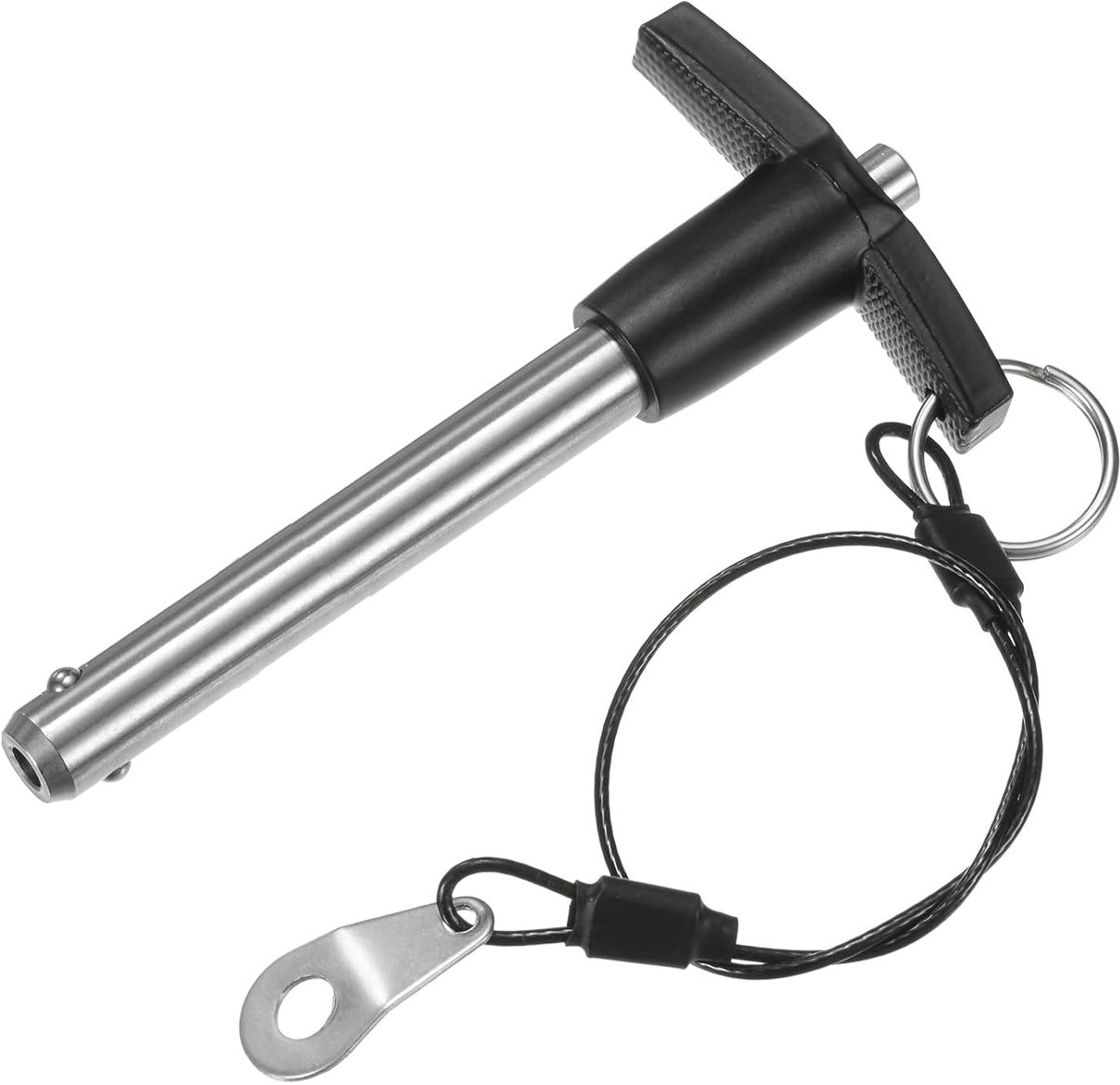 METERXITY T-greep vergrendelingspen, 25/64" [10mm] diameter, 2-3/8 [60 mm] gebruikslengte drukknop-snelsluitpennen met sleutelkoord [304 roestvrij staal]