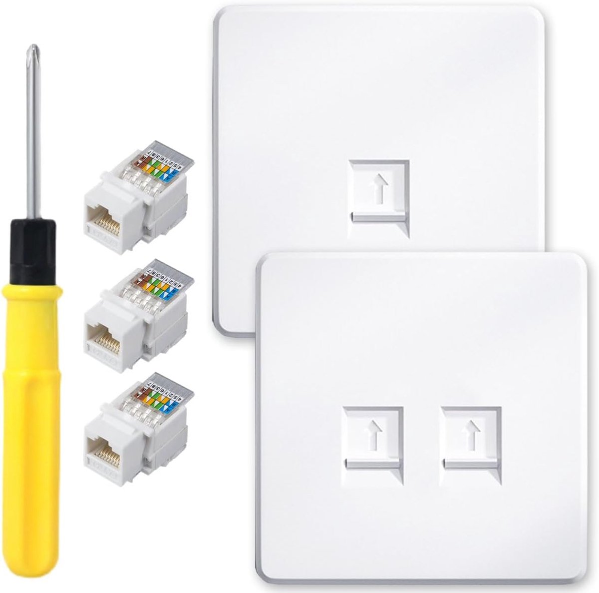 Ethernet Faceplate CAT6 Enkele 1-poort & Dubbele wandplaat voor Ethernet-kabel Netwerken Socket Box