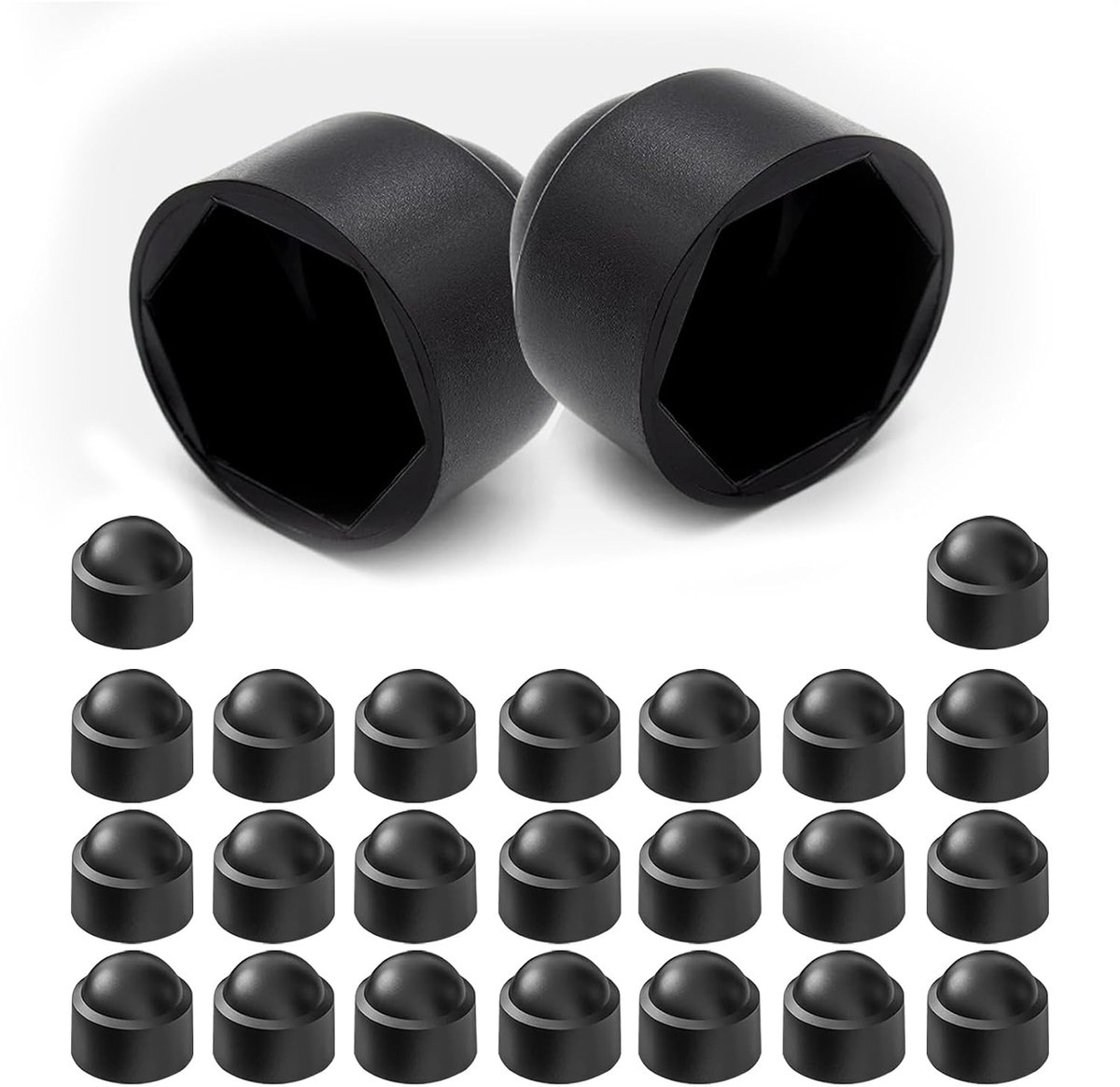 ronde zeskant beschermkappen, 25 stuks schroeven afdekkapjes, schroeven kunststof doppen, voor schroeven en moeren, zwart