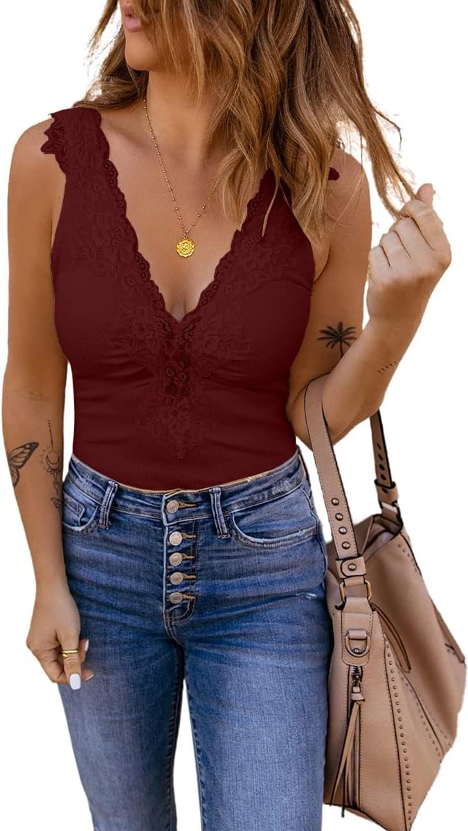 Top dames sexy kanten bovenstuk V-hals zomertops elegante tanktops mouwloos shirt blouse.