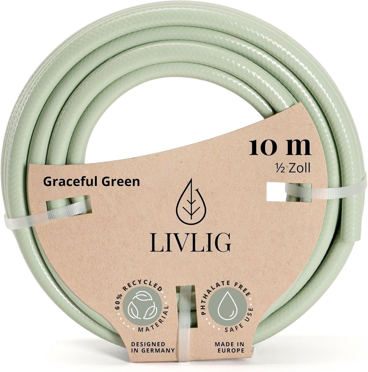 Tuinslang 10 m - 1/2 inch gerecycled PVC - kleurvast - ideaal voor planten watergeven - ShopVlot