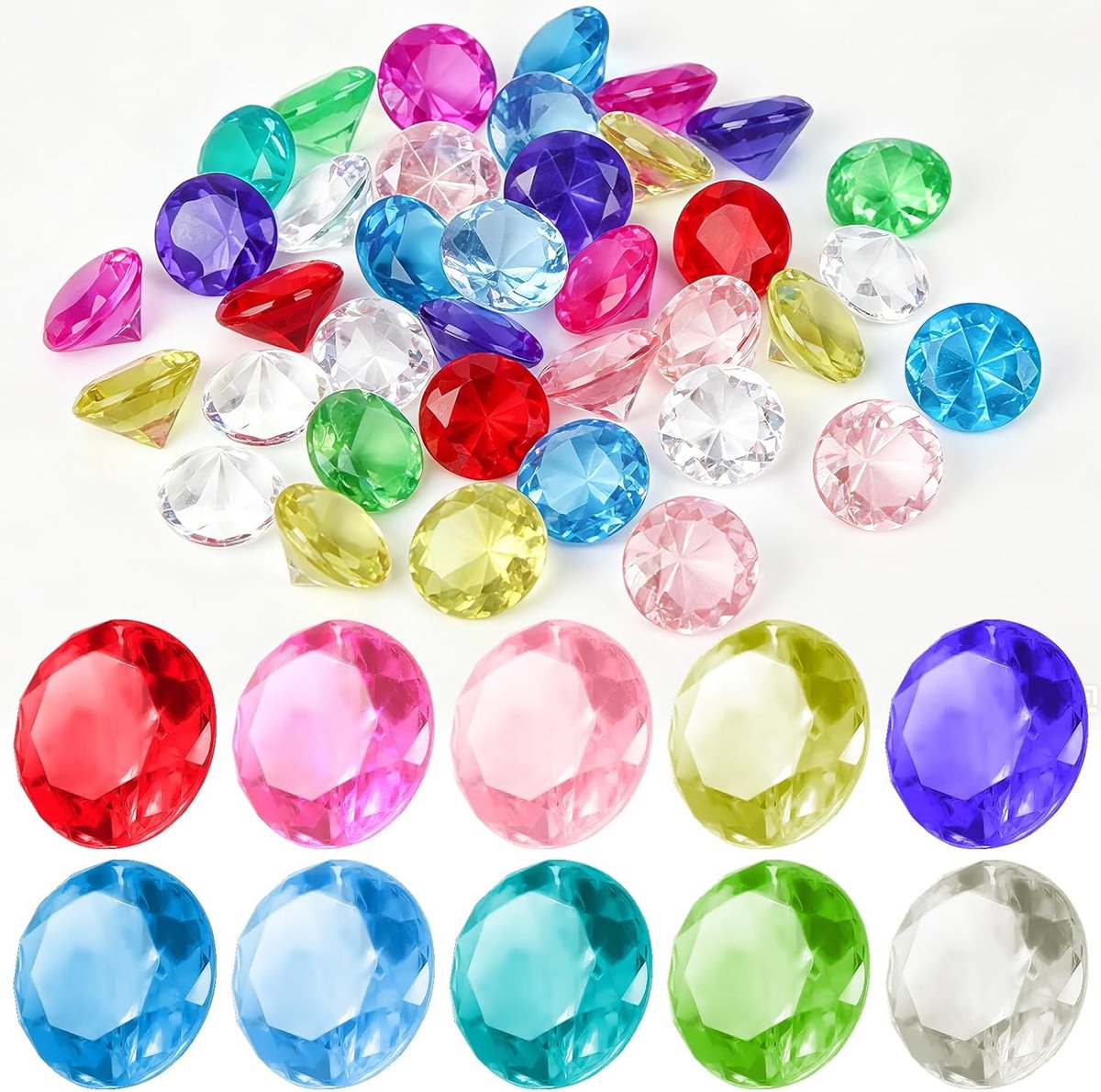 30 stuks edelstenen voor kinderen, 30 mm grote acryldiamanten, diamantkristallen, transparant, kunststof diamanten, decoratie voor vazen, tafeldecoratie, feestgeschenken, bruiloft