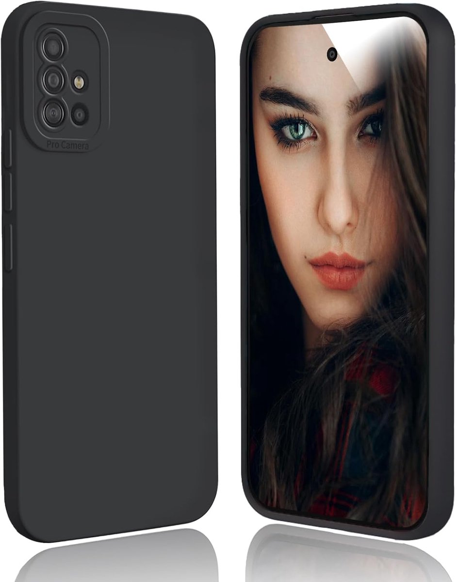hoesje voor Samsung Galaxy A51 - Flexibele zachte siliconen hoes schokbestendig beschermend telefoonhoesje slank lichtgewicht TPU bumper shell anti-vingerafdruk, zwart