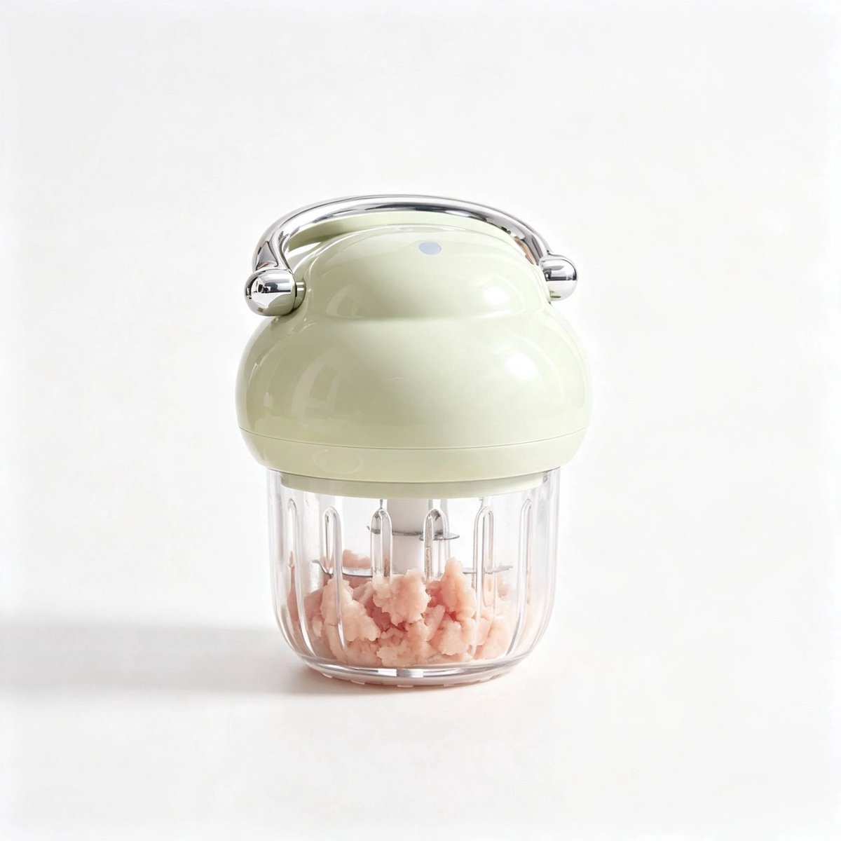 Groene elektrische babyvoedselmachine met 350 ml roestvrijstalen blender USB-oplaadbare hak- en maalapparaat speciaal voor babyhapjes ook geschikt voor knoflook noten en groenten