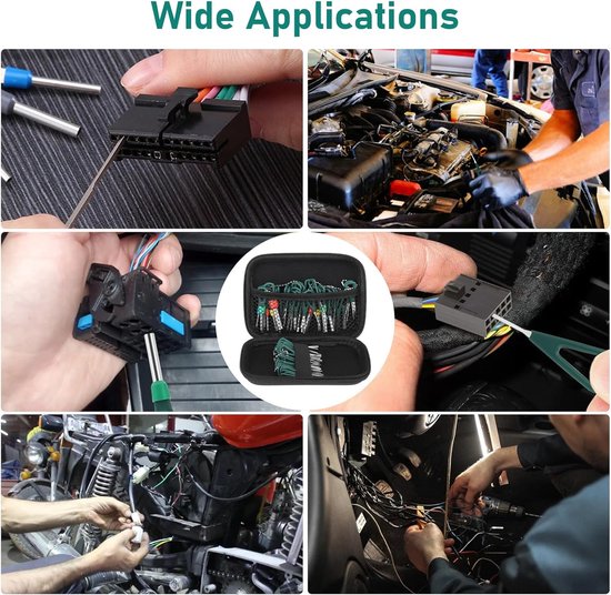 76-delige Terminal Removal Tool Kit, Auto Terminal Elektrische Draad Connector Pin Extractor Puller Reparatie Remover Gereedschap met Beschermhoes — afbeelding 3