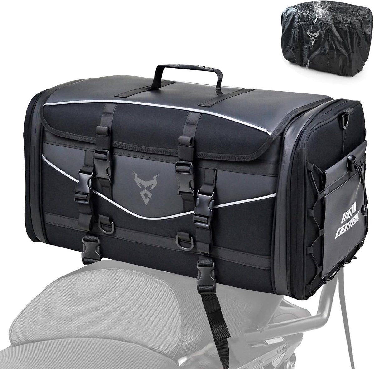 Motorfiets achtertas groot - uitneembaar 55-70L - waterdicht 1200D Oxford stof - ideaal voor korte reizen - m-winkel