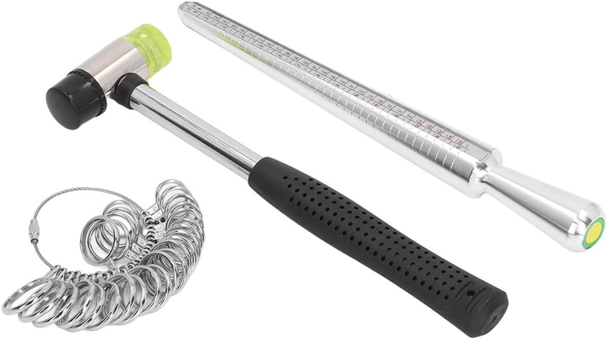 Ringmeter meetinstrument - stalen ringmeter met hamer - ideaal voor het maken van sieraden - SnelShoppen