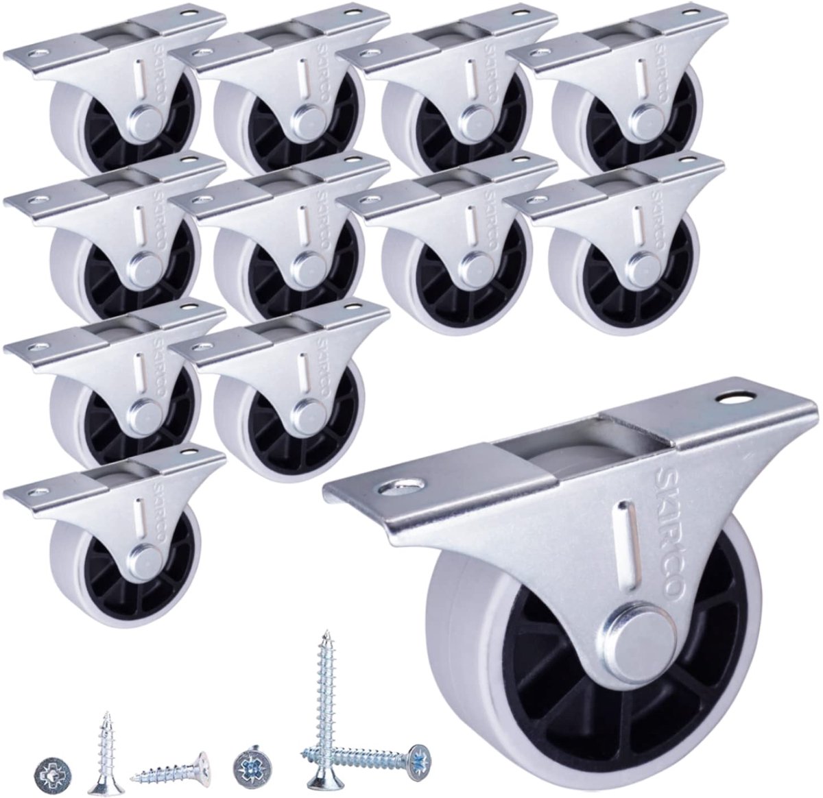Meubels wielen 40 mm - rubber - 45 kg draagvermogen - inclusief montagemateriaal - SnelShoppen