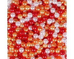 Naler 500 red glass round art beads for string jewelry, Ø 6 mm - ShopVlot