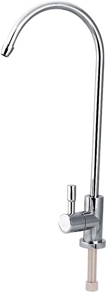 SnelShoppen - Hoogwaardige Keuken Mengkraan - 1/4'' RVS Kraan voor Omgekeerde Osmose Waterfilter - 360° Draaibare Ganshals Design - Chroom Afwerking