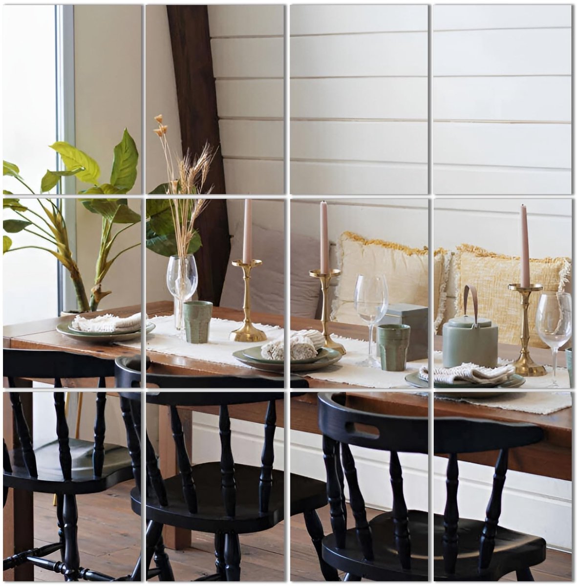 Omgoods - Set van 16 Muurspiegels, Zelfklevend, Decoratief en Praktisch