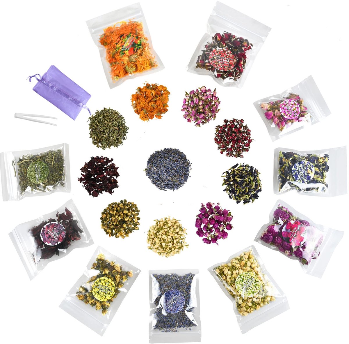 Omgoods - Set van 10 Natuurlijke Gedroogde Bloemen voor DIY Projecten