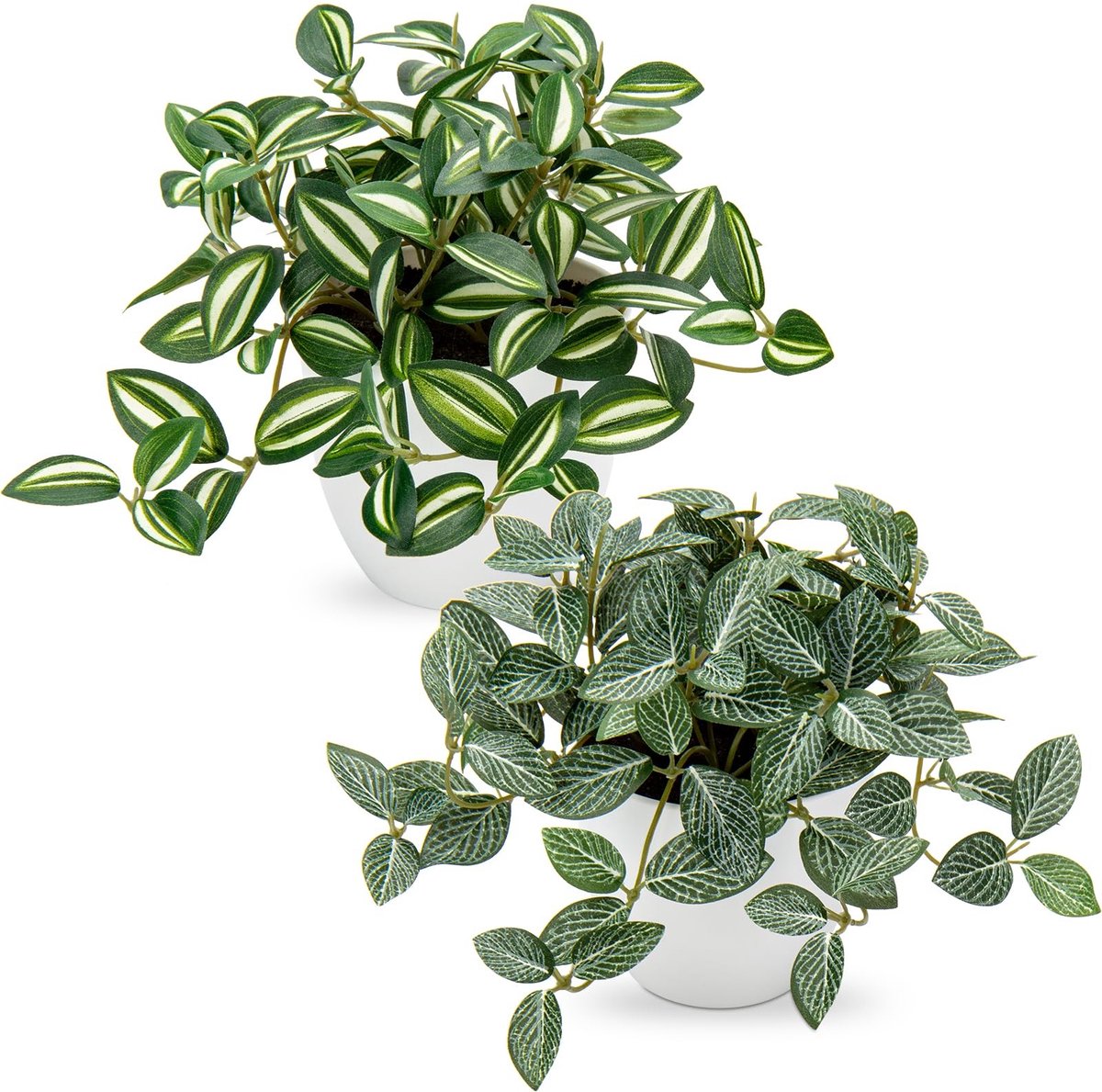 Omgoods - Set van 2 Kunstplanten in Pot - Decoratieve Neppflanten