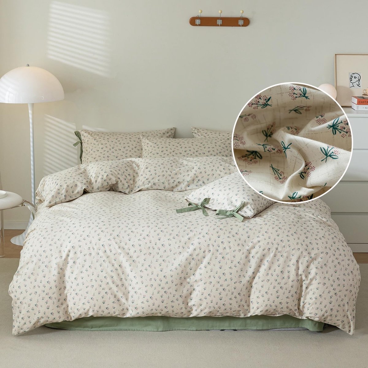 Omgoods - Vintage Dekbedovertrekset van 100% Katoen met Bloemenprint