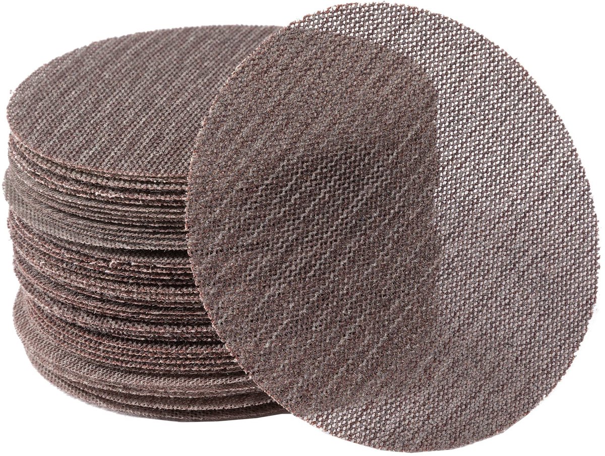 Omgoods - 50 Stuks 6 Inch Mesh Schuurpapier Schijven met Klittenband