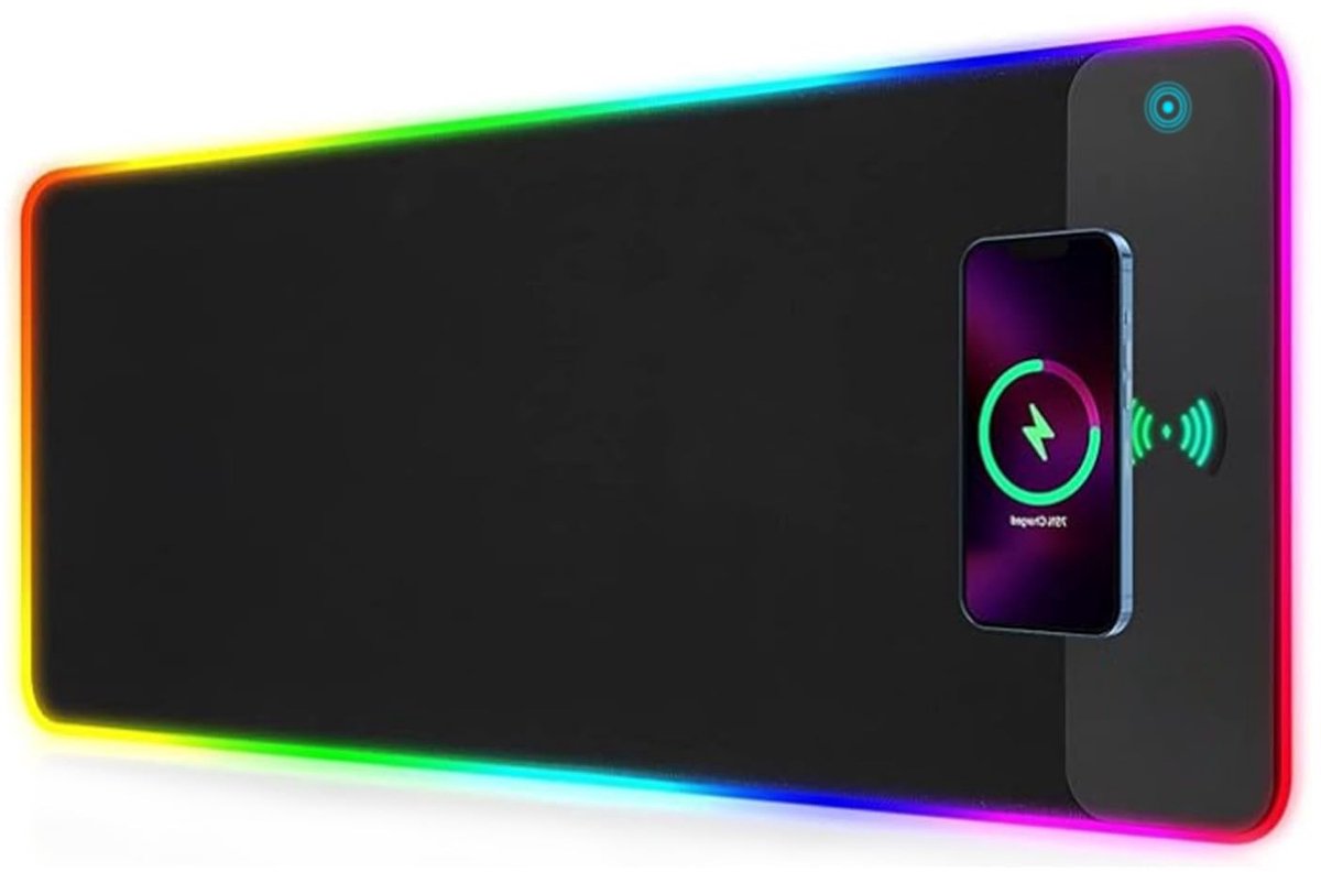 Omgoods - RGB Gaming Muismat met Draadloze Oplading 800 x 300 mm