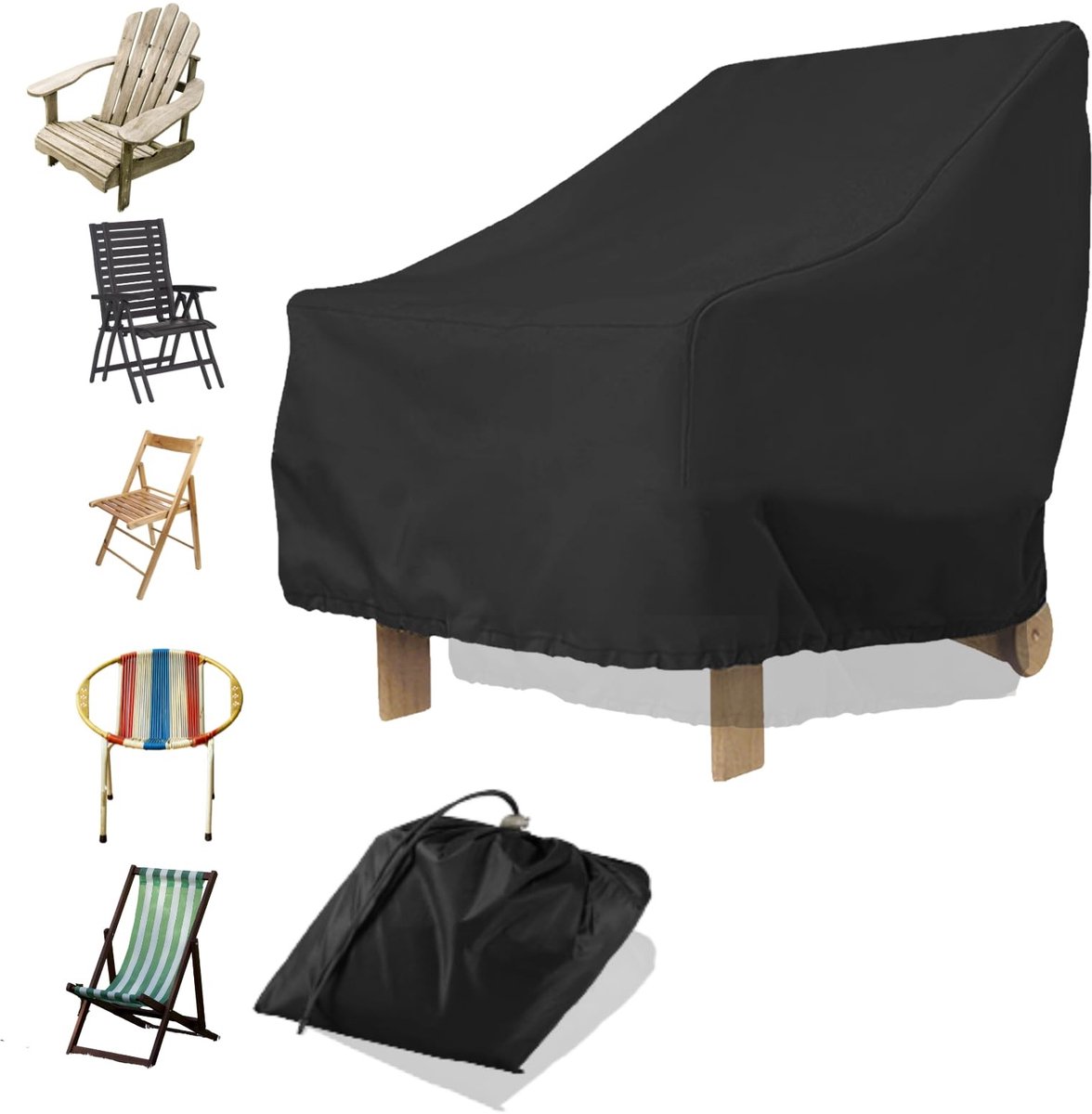 Omgoods - Beschermhoes voor Tuinstoelen - Waterproof en UV-Bestendig, 80 x 85 x 91 cm