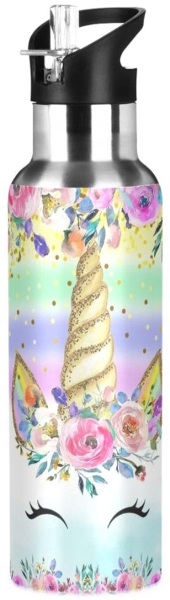 Omgoods - Unicorn Roze Waterfles voor Kinderen - 600ml, Lekvrij