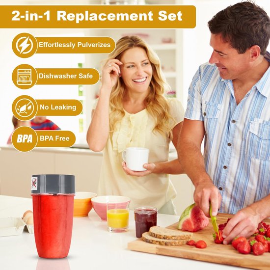 Dailygoods- Blenderbeker 24 OZ - Vervangend Extractormes - Compatibel met Nutribullet 600W/900W - Roestvrij Staal - Vaatwasmachinebestendig - Food-grade Siliconen Afdichting - Mixbeker van Dailygoods — afbeelding 5
