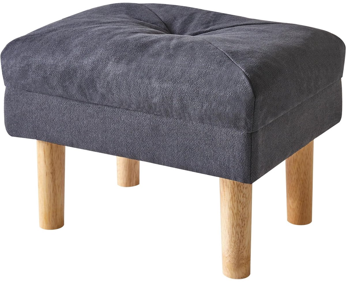 Omgoods - Voetsteun met Zacht Zitkussen, Scandinavisch Ontwerp, 40 x 29 x 32 cm