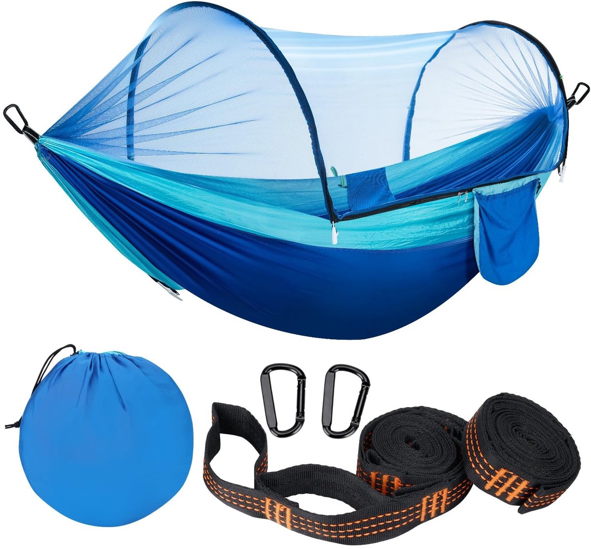 Omgoods - Ultralight Hangmat met Muggennet, Tot 300 kg, Ademend en Sneldrogend, Voor Camping en Tuin