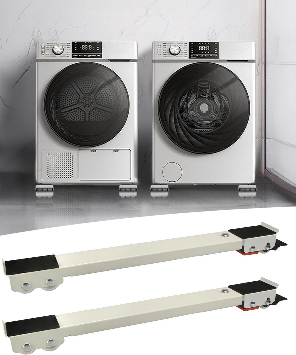 Omgoods - 2 Stuks Verstelbare Meubelrollers voor Wasmachine en Koelkast