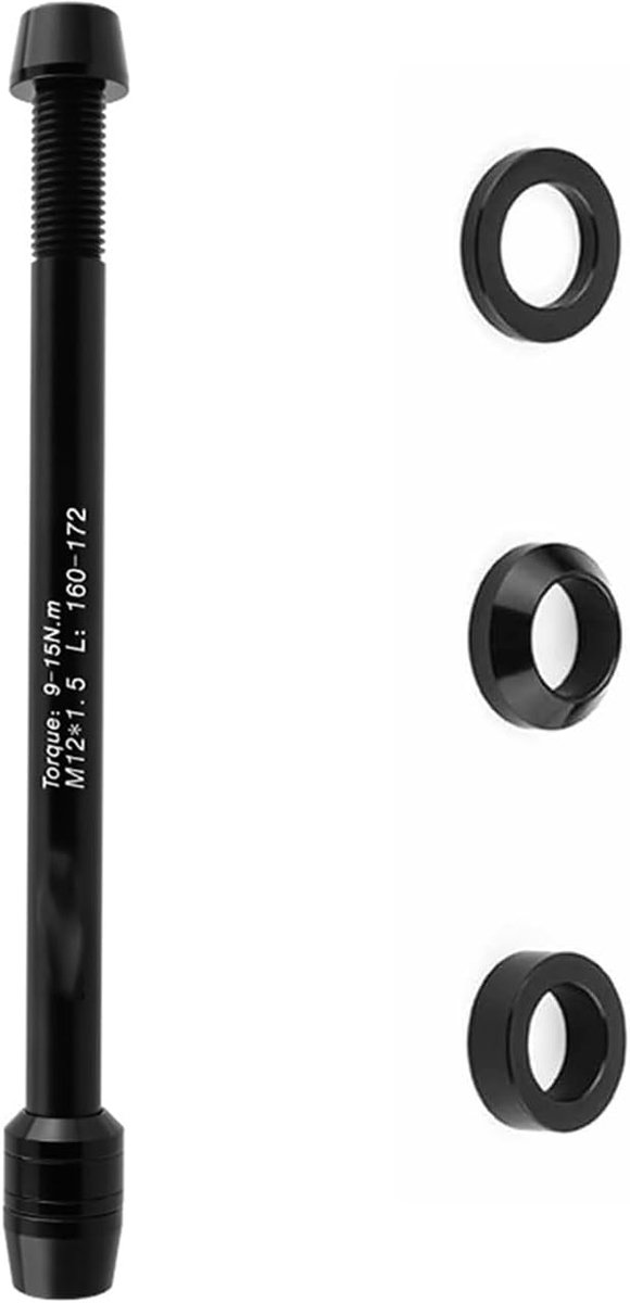 Thru Axle Adapter, Bicycle Roller Trainer Thru Axle, Thread Slope M12 x 1.5, 160-172 mm, High-Strength Bicycle Trainer - ShopVlot