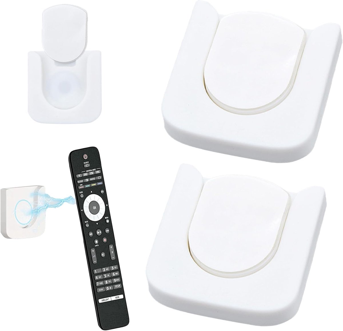 Remote control houder - magnetisch - wandmontage - eenvoudig te bevestigen - ShopVlot