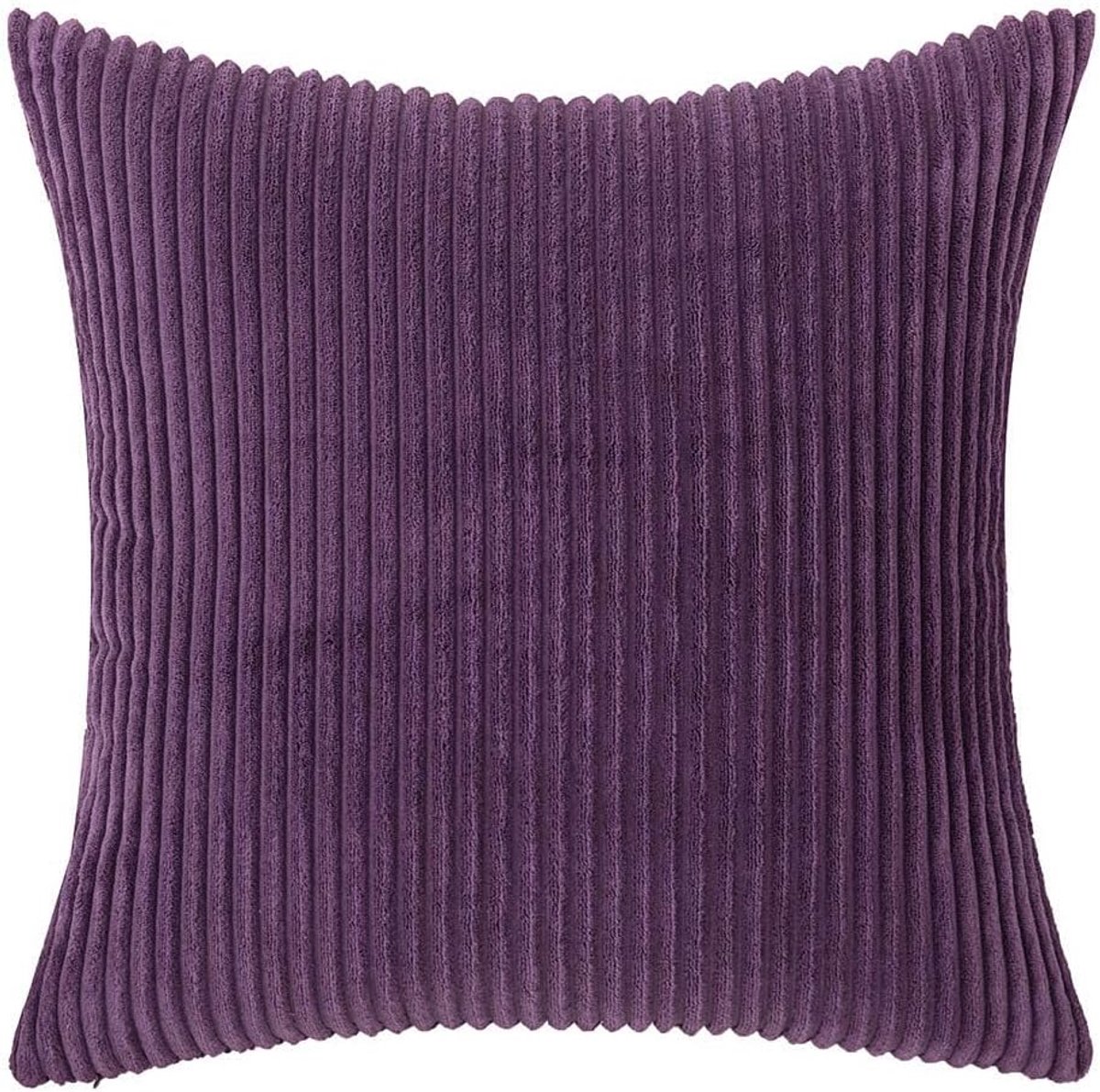 SnelShoppen - Set van 2 Corduroy Kussenslopen 40x40 cm, Donkerpaars, Zachte Decoratieve Kussenslopen voor Woonkamer en Slaapkamer, Elegant Design, Per
