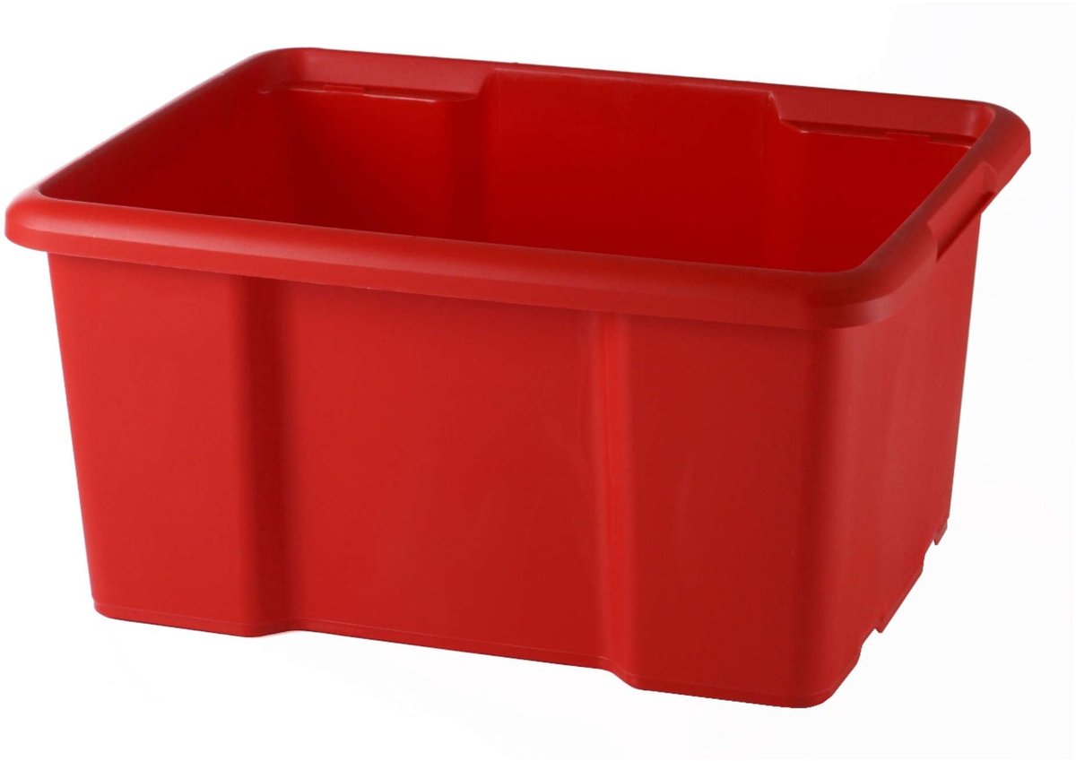 Omgoods - Afvalbak 30L van Gerecycled Plastic in Rood
