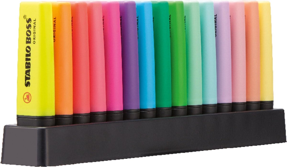 Omgoods - Premium Bureauset met 15 Kleuren Markeerstiften