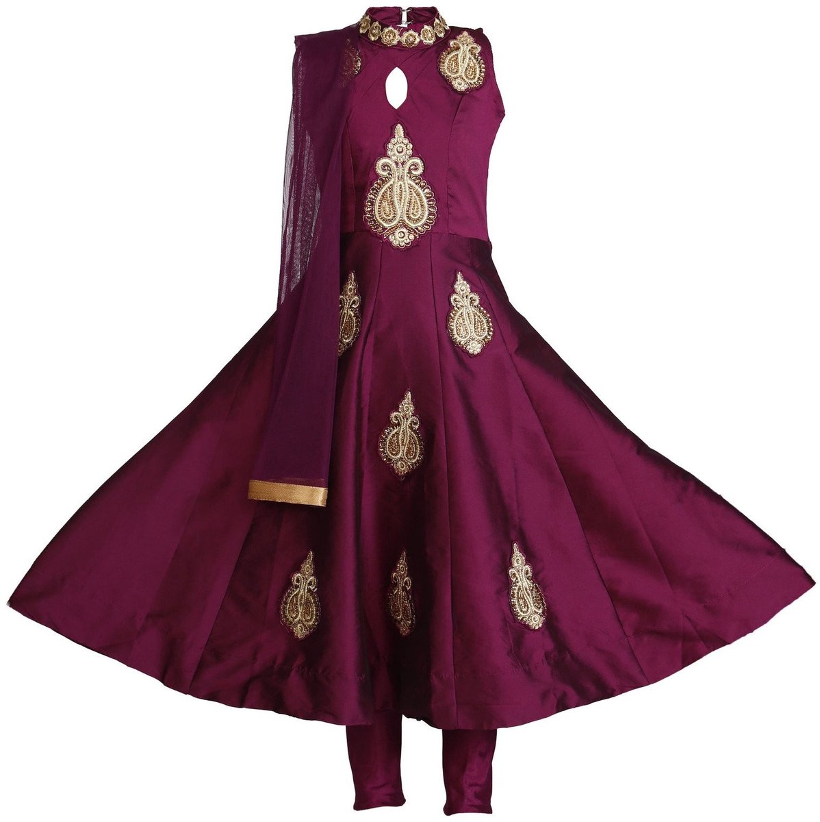 Omgoods - Etnische Salwar Suit voor Meisjes met Borduurwerk