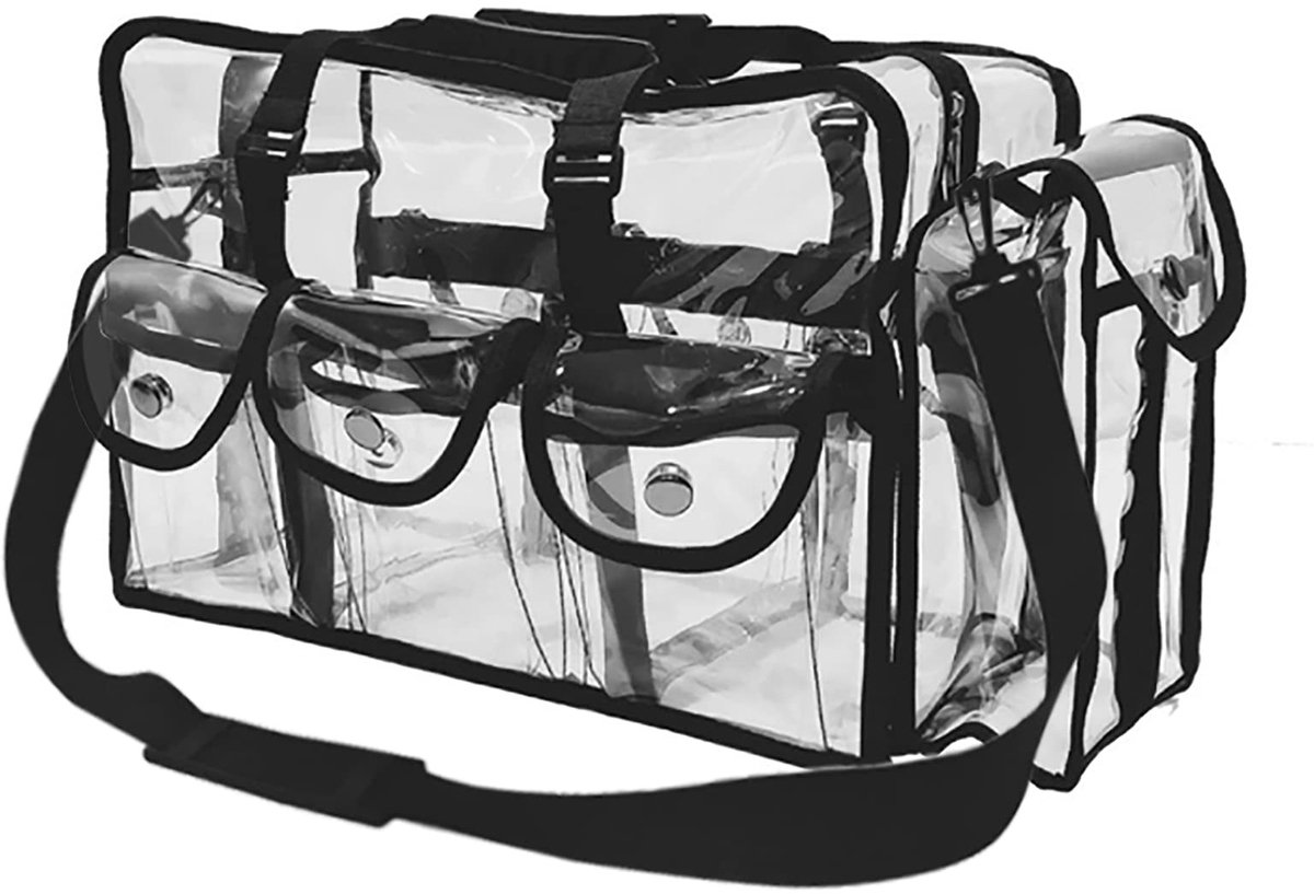 Omgoods - Transparante make-uptas met 5 zakken - Waterdicht en multifunctioneel