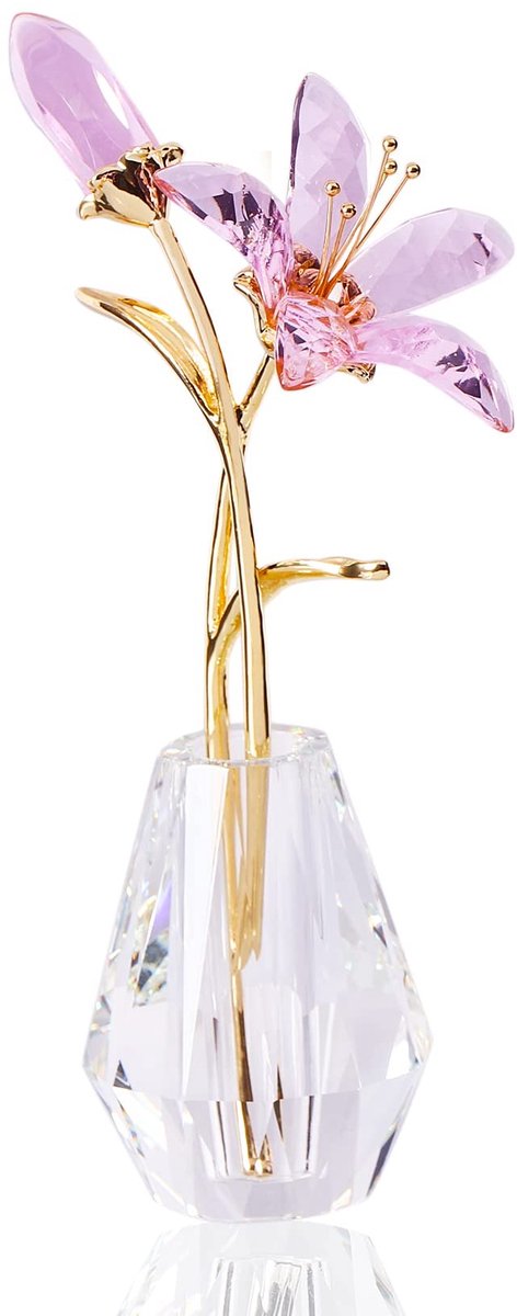 Omgoods - Handgemaakte Kristallen Lelie Bloem Figurine