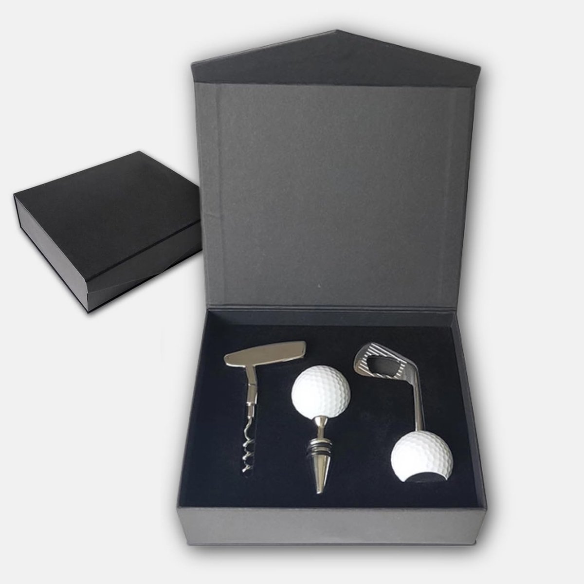 Omgoods- Flesopener Set - Golfvormige Kurkentrekker - Bieropener - Wijnflesopener - Wijnflesstopper - Duurzaam Zinklegering Materiaal