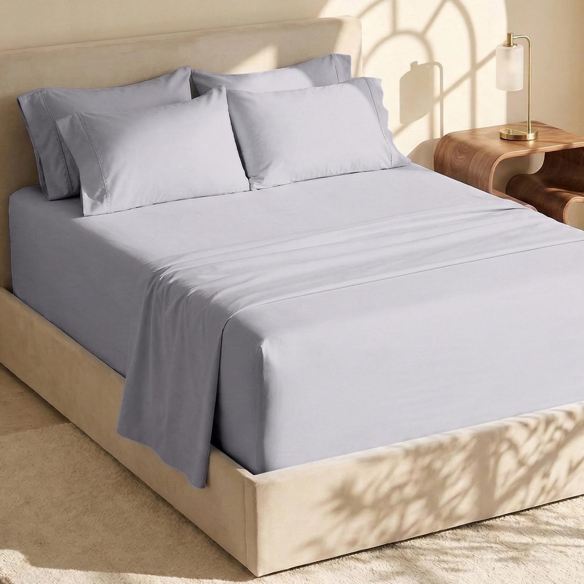 Omgoods - Microfiber Beddegoedset - Licht Lavendel, Geschikt voor Extra Diepe Matrassen